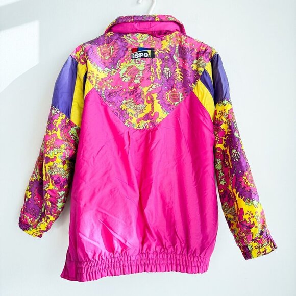 ISPO Vintage 80s 90s Crazy Colourful Pullover Ski Jacket L - Picture 7 of 7